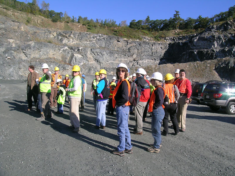 BMC members on a field to a quarry in Ashland, MA