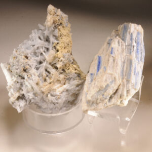 Lot of two: 1. Natrolite; 2. Kyanite