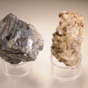 Lot of 2: 1. Cerussite; 2. Galena