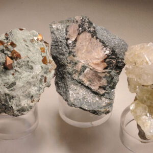 Lot of 3: 1. Calcite; 2. Margarite; 3. Pyrite