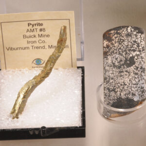 Lot of 2: 1. Native iron, 2. Pyrite
