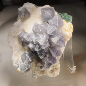 Purple fluorite on quartz