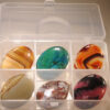 Six polished cabochons
