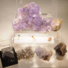 Lot of 6: 1. Fluorite; 2. Fluorite; 3. Amethyst; 4. Almandine garnet; 5. Almandine garnet; 6. Three micro garnets