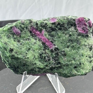 Ruby corundum in zoisite slab