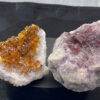 Lot of 2: 1. Quartz (Citrine); 2. Quartz (Amethyst)