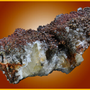 Marcasite, Chalcopyrite on Calcite and Fluorite